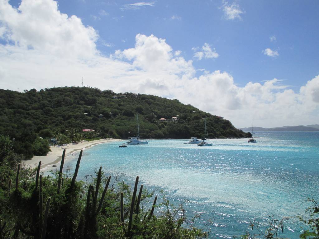 Great Harbour on Jost Van Dyke with boats moored in calm bay